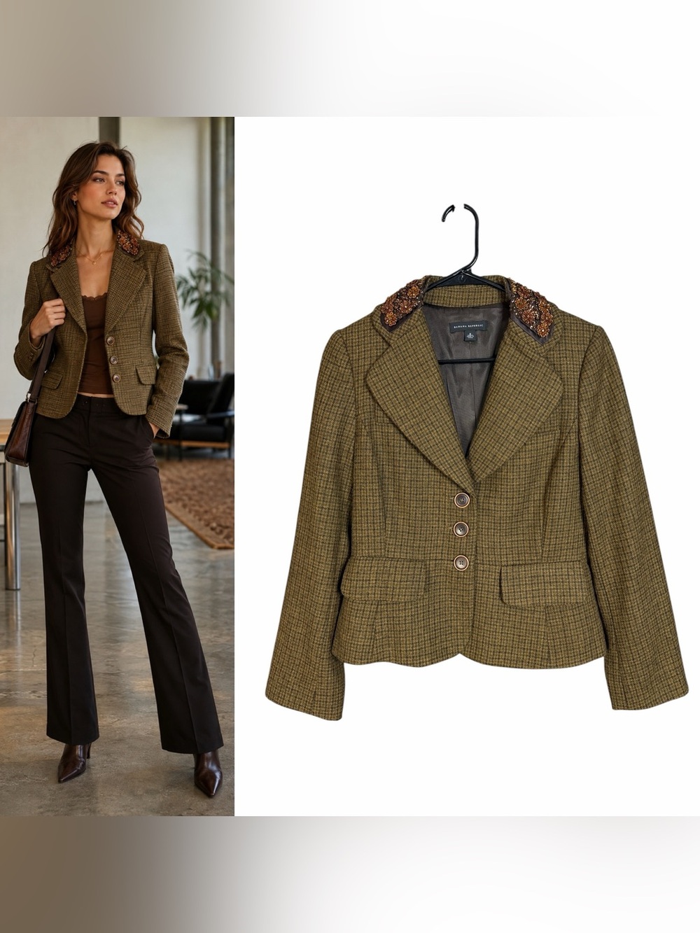 Vintage Y2K Banana Republic Embellished Twee Blazer Women's 8